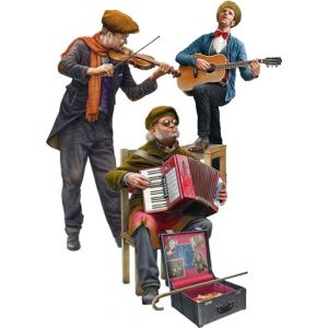MiniArt - Musiciens De Rue des Ann&eacute;es 30-40maquette Figurines Street Musicians 1930-40's 38078|1:35 Maquette Char Figurine Miniature