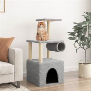 Image de VidaXL Arbre &agrave; chat avec griffoirs en sisal gris clair 109,5 cm