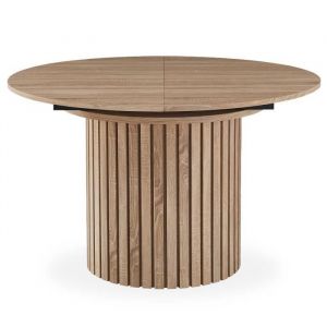 Menzzo Table ronde extensible pied central style colonne Burkina Bois Sonoma