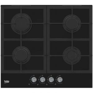 Beko Plaque de cuisson gaz HILG 642C5 SB 60 cm noir 4 zones fonte