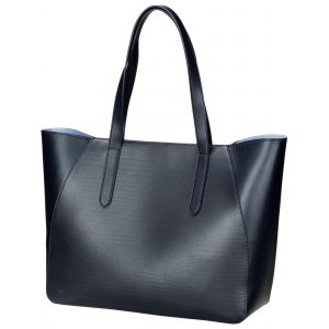 Tommy Hilfiger Sac tote avec anse ferme et logo métallisé avec chaîne. Bleu