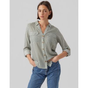 Image de Vero Moda Chemisier rayé, manches longues Rayé Vert - Taille S;XS