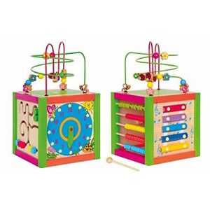 Woodyland ToyToyToy Holzmultifunktionsw&uuml;rfel Activity W&uuml;rfel Kleinkindspielzeug Motorik