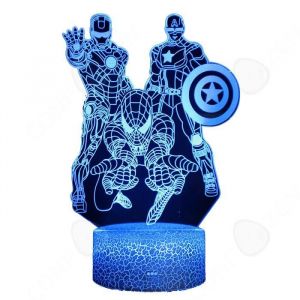 Confo Avengers, Spider-Man, Iron Man, Captain America, Touch Sixteen Colors, Crack Gift, Veilleuse De Chevet