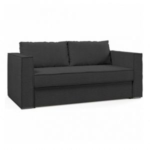 Italian Spirit Canap&eacute; lit express ANTIBES 120 cm matelas m&eacute;mory 22 cm sommier LATTES velours c&ocirc;tel&eacute; zoom graphite