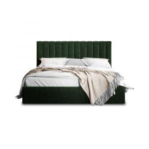 Rosario - lit coffre - 160x200 - sommier inclus - en velours - vert