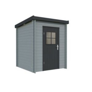 Abri Bois Zoé 1 Peint gris SU 2,4m²