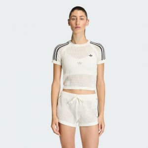 Adidas Originals T-shirt Knitted Crochet Cali, pointure XX-Small - Taille XX-Small