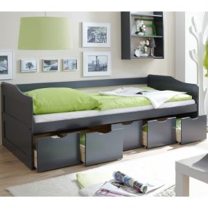 TICAA Canap&eacute;-lit &agrave; tiroirs Maria en pin massif (90 x 200 cm)