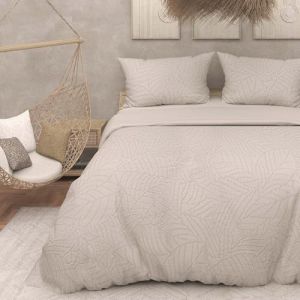 Intemporel Soleil d'ocre, Parure Housse de Couette 3D Microfibre 260x240 cm Maya Lin, Beige