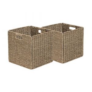 Box and beyond Lot de 6 paniers pliables en jonc de mer naturel 31 x 31 x 31 cm