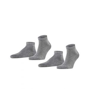 Falke Happy 2-Pack Hommes Socquettes basses light greymel.