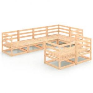 VidaXL Pack de chaises longues pour le jardin avec 7 pièces en bois de pin massif Vida XL