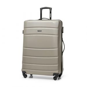 Wittchen Valise de Voyage Stable Grande Valise Chariot Valise par Wittchen ABS Chariot à Coque Dure 4 Roues Serrure à Combinaison Champagne