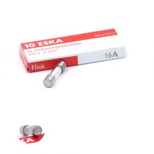 Fusible Rapide (F) en verre 16A/250VAC 5x20mm (Boite de 10 Fusibles)