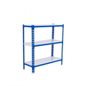SimonRack Étagère Rangement et 3 Niveaux, 180 kg Capacité de Charge et Point de Flexion, 900x1000x500 mm, Étagère Charge Lourde, Étagère Garage, Bleu/Blanc - Simonclick