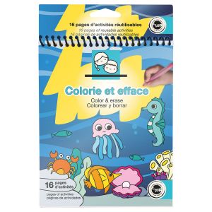 Ce carnet d'activité magique réutilisable - Sous la mer - 16 pages - 14,3 x 17,8 cm