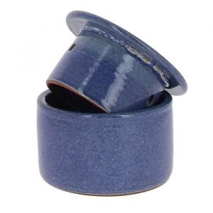 Beurrier - Poterie Turgis - Gr&egrave;s bleu - 210g - Made in Calvados - Conservation du beurre