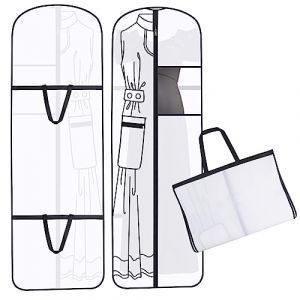 AiQInu Housse Vetements &agrave; Suspendre, 180x60CM Pliable Housse Robe de Mari&eacute;e, Anti Poussi&egrave;re Humidit&eacute; Housse Vetements Longue, Housse Vetement Penderie pour Costumes Manteaux Robe de Soir&eacute;e