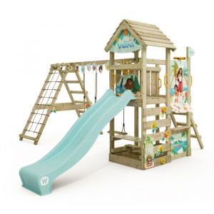 Wickey Tour de jeux Disney Story avec balançoire et toboggan, tour d'escalade avec bac à sable, échelle et accessoires de jeu – Vaiana