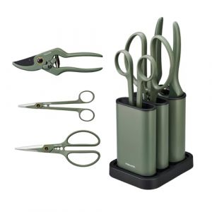 Fiskars Kit d'Élagage, 3 pièces, Urban Plant Care, Élagueur, Sécateur et Cisailles pour Plantes avec Support, Acier Inoxydable/Plastique, Vert Foncé/Noir, 1075317