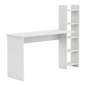 [en.casa] - Bureau Chagtuniejle avec étagère 150 x 45 x 120 cm blanc