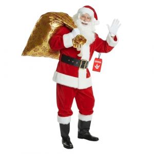 Morph Costume P&egrave;re No&euml;l Homme D&eacute;guisement Adulte Tenue Festive de No&euml;l