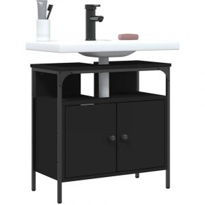 VidaXL Armoire lavabo de salle de bain noir 60x30x60 cm