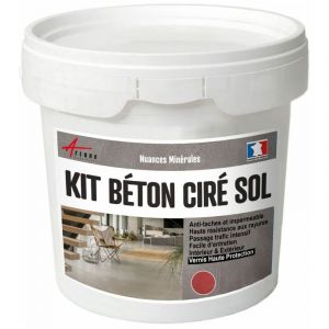 Image de Arcane industries Béton Ciré Sol en Kit - Primaire et vernis de finition inclus Goyave - Rouge - kit 10 m² (2 couches)