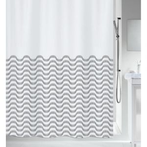 Spirella Rideau de douche Polyester VAGUES 180x200cm Noir - Noir