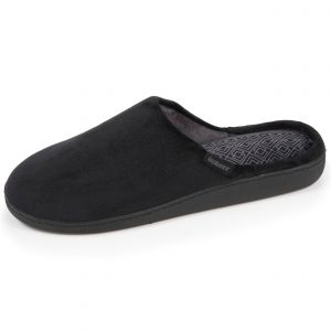 Isotoner Chaussons mules Homme Noir imprimé