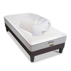 BELLECOUR LITERIE Pack Pr&ecirc;t &agrave; dormir AMBOISE 90x190 cm Matelas M&eacute;moire de forme + Sommier + Accessoires