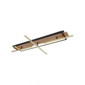 Globo Lighting - Plafonnier Plafonnier orientable led 1x spot Laiton aspect bois