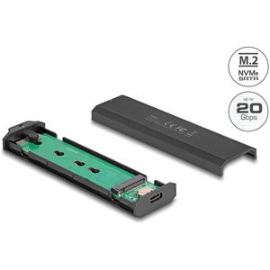 Image de Delock Boîtier USB-C 20Gbps M.2 NVMe SSD - sans outil - 42031