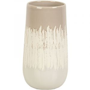 Romimex Vase Beige Gris céramique 14 x 23 x 14 cm
