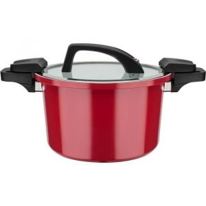 GSW - Autocuiseur basse pression 24 cm - 6 l - Aluminium forgé - Induction - Rouge