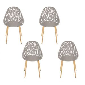 The home deco factory Chaise Lucena Taupe - Lot De 4