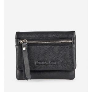 Arthur & Aston Portefeuille en cuir siglé Noir