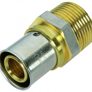 Quick Plomberie Manchon à sertir laiton M 15 x 21 pour tube en multicouche