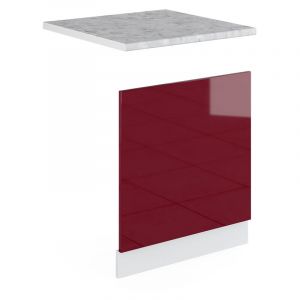 Vicco - Façade de lave-vaisselle "R-Line" 60cm Bordeaux brillant/Blanc
