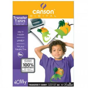 Canson Papier transfert pour t-shirt tissus foncé, 22 x 33 cm