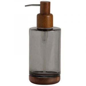 Andrea House Distributeur de savon en verre gris/marron - D.7.5x19 cm