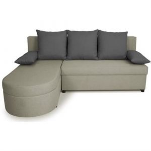 Canapé d angle con ible réversible 3 places JEN Tissu Style contemporain L196 H88