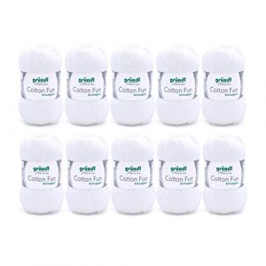 Gründl Cotton Fun laine, coton, Coton, Blanc, 27.00 x 11.00 x 07.00 cm,10 unités - Lot de 10