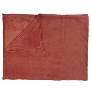 Home Deco Factory - Plaid microfibre rouge - 150x200 cm