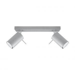 Plafonnier RING acier gris 2 ampoules