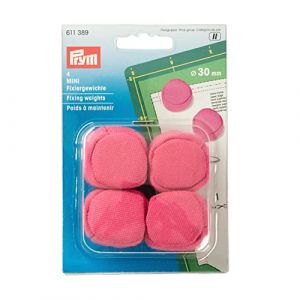 Prym 611389 Poids à Maintenir Mini, Rose Vif, Coton, Pink, 30 mm, Set de 4 Pièces