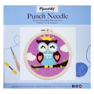Kit punch needle diy chouette endor