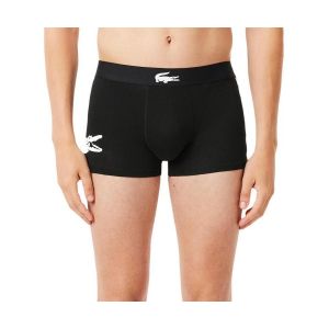 Lacoste Boxer Stretch Coton Logo noir blanc (3 unit&eacute;s) - L