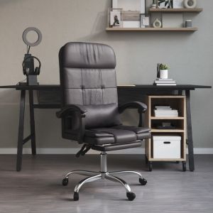 VidaXL Fauteuil de massage inclinable de bureau Gris Similicuir - Grey